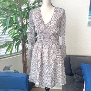 Leith Snakeskin Pattern Fit and Flare Dress